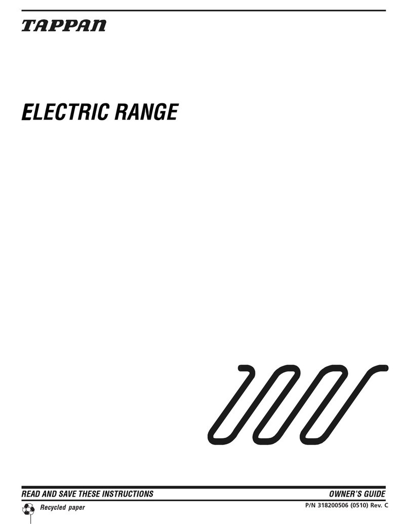 Tappan 318200506 owner's guide