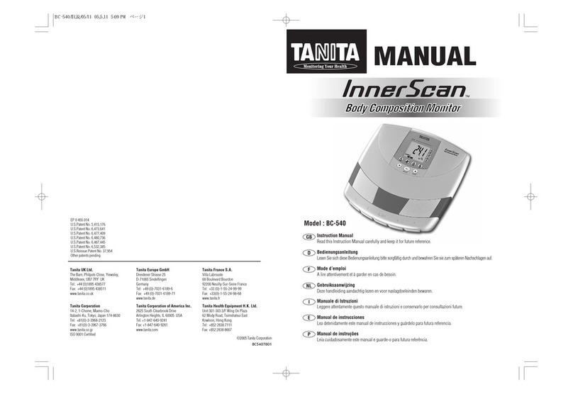 Tanita BC 540 INNERSCAN instruction manual