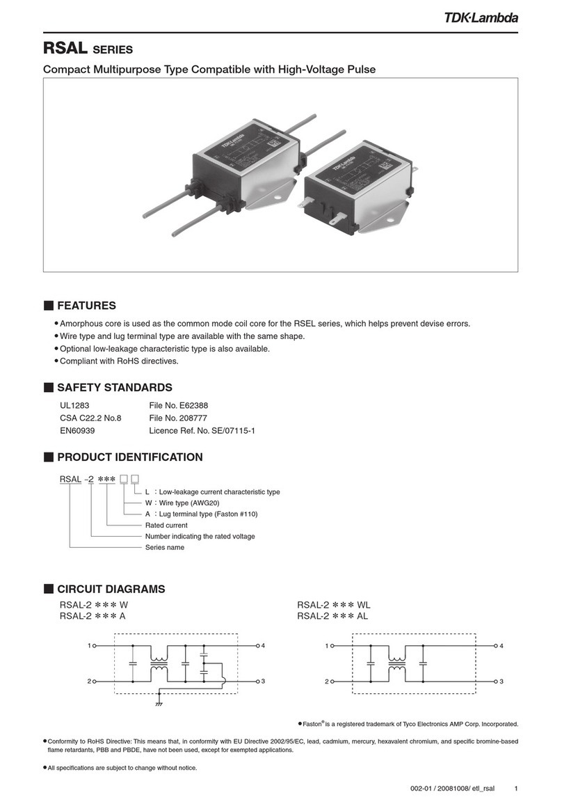 TDK-Lambda Lambda RSAL-2001W Specification sheet