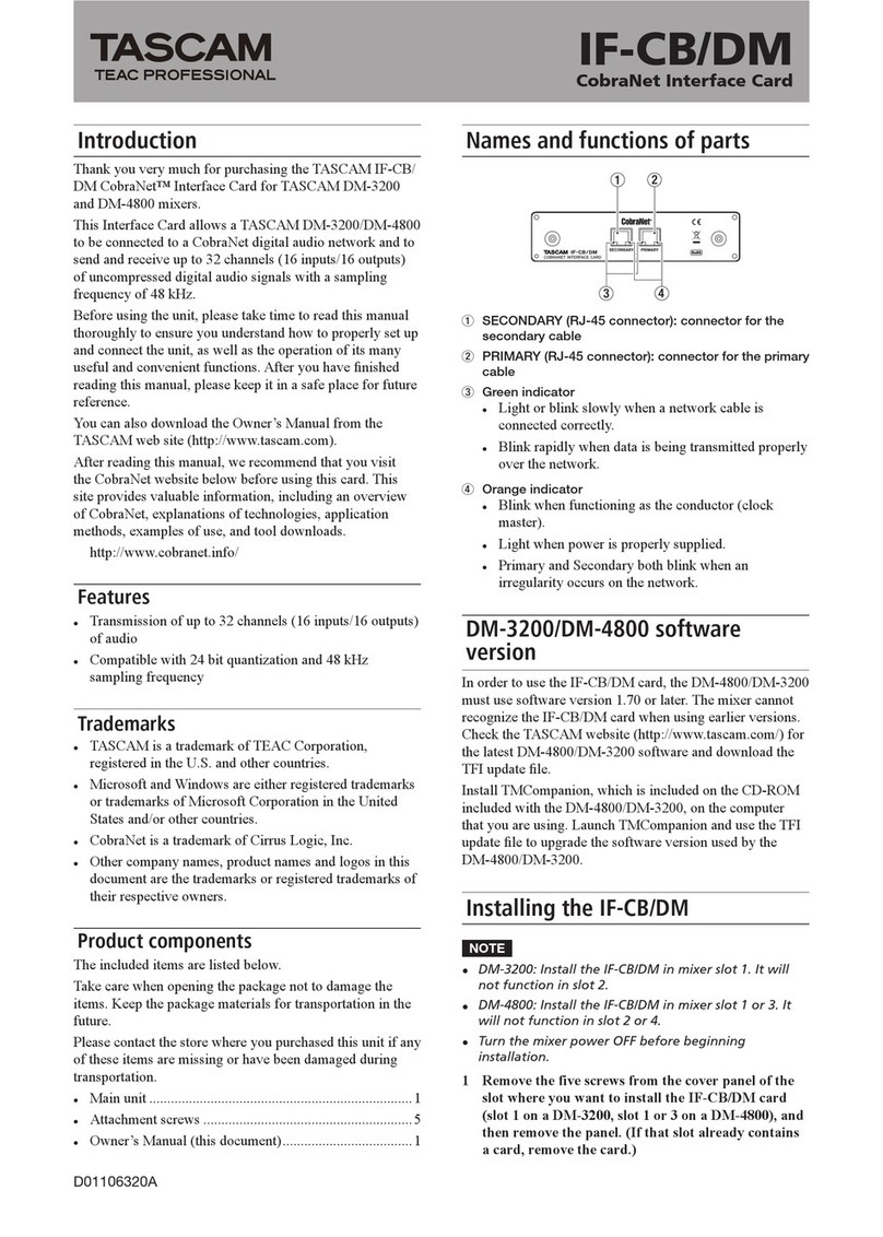 Tascam IF-CB owner's manual