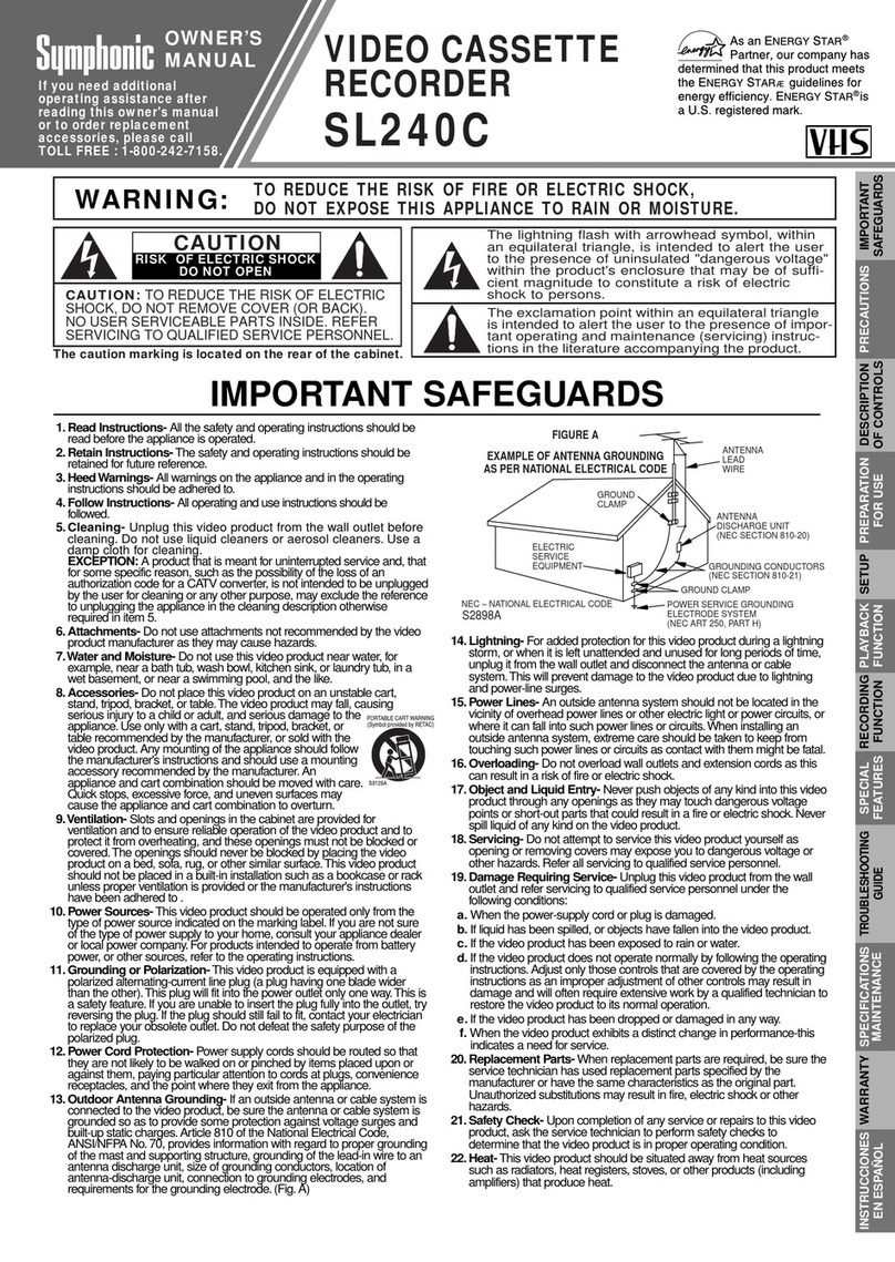 Symphonic SL240C User manual