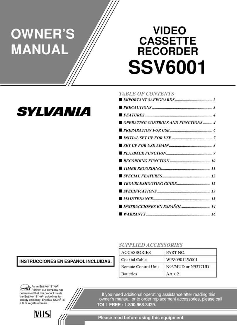 Sylvania SSV6001 User manual