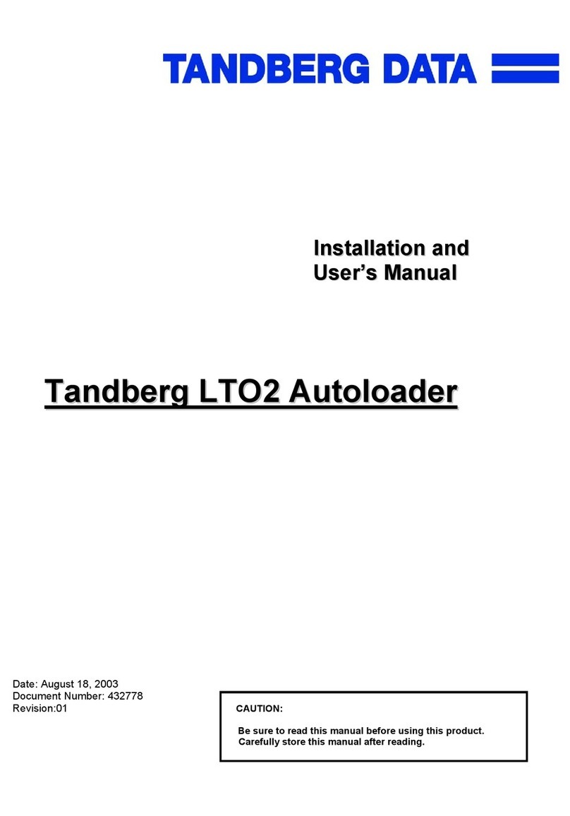 Tandberg Data Autoloader Tandberg LTO2 Installation and user manual