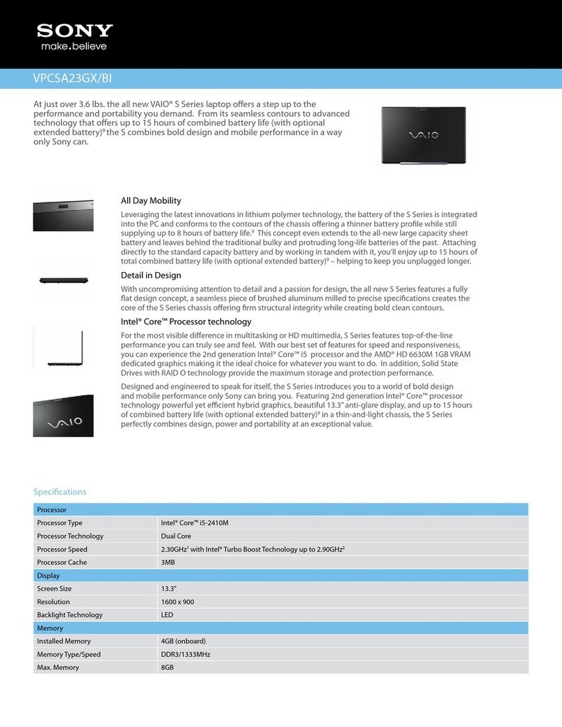 Sony VAIO VPCSA23GXBI User manual