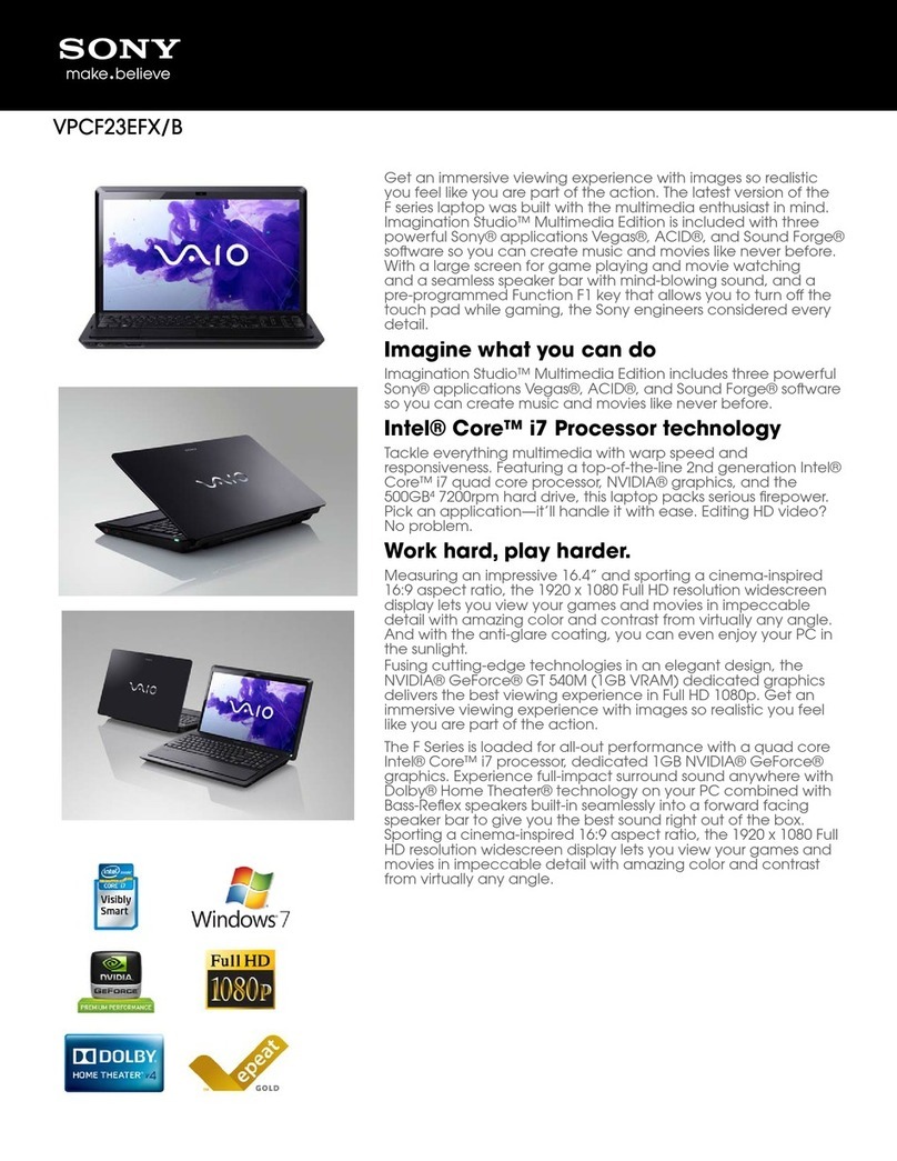 Sony VAIO VPCF23EFXB User manual