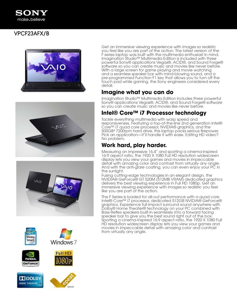 Sony VAIO VPCF23AFXB User manual