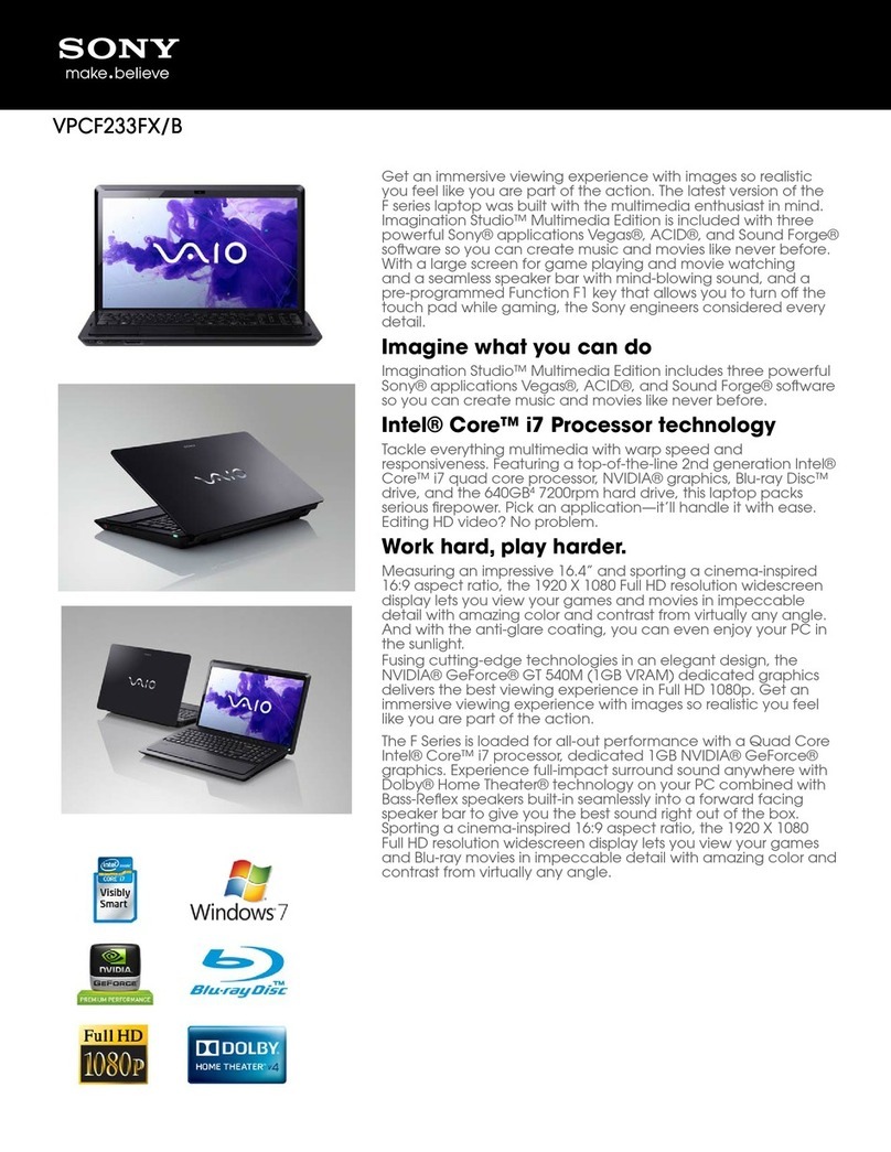 Sony VAIO VPCF233FXB User manual