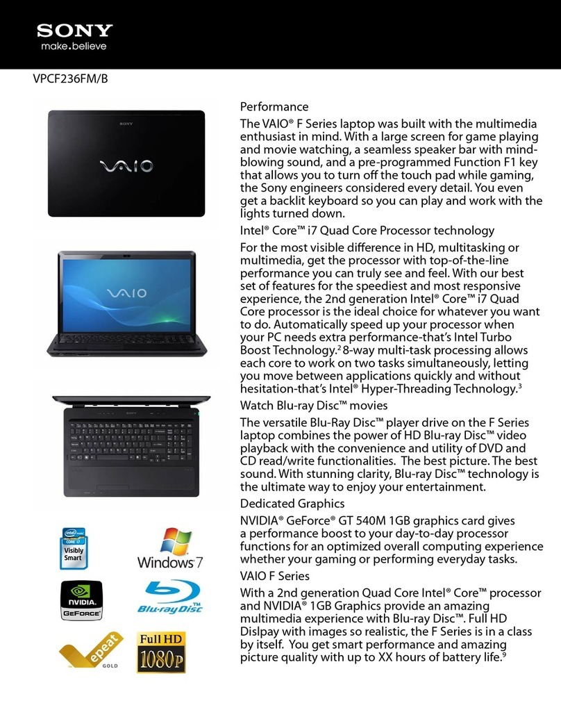Sony VAIO VPCF236FMB User manual