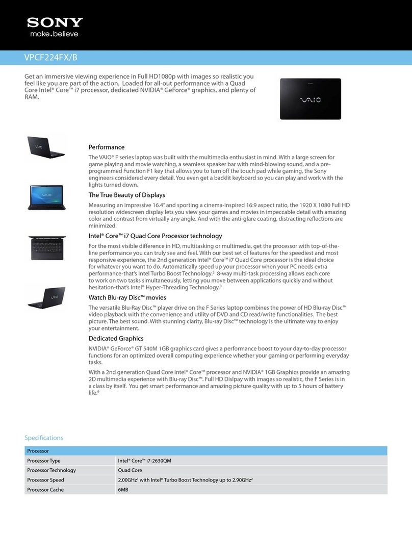 Sony VAIO VPCF224FXB User manual