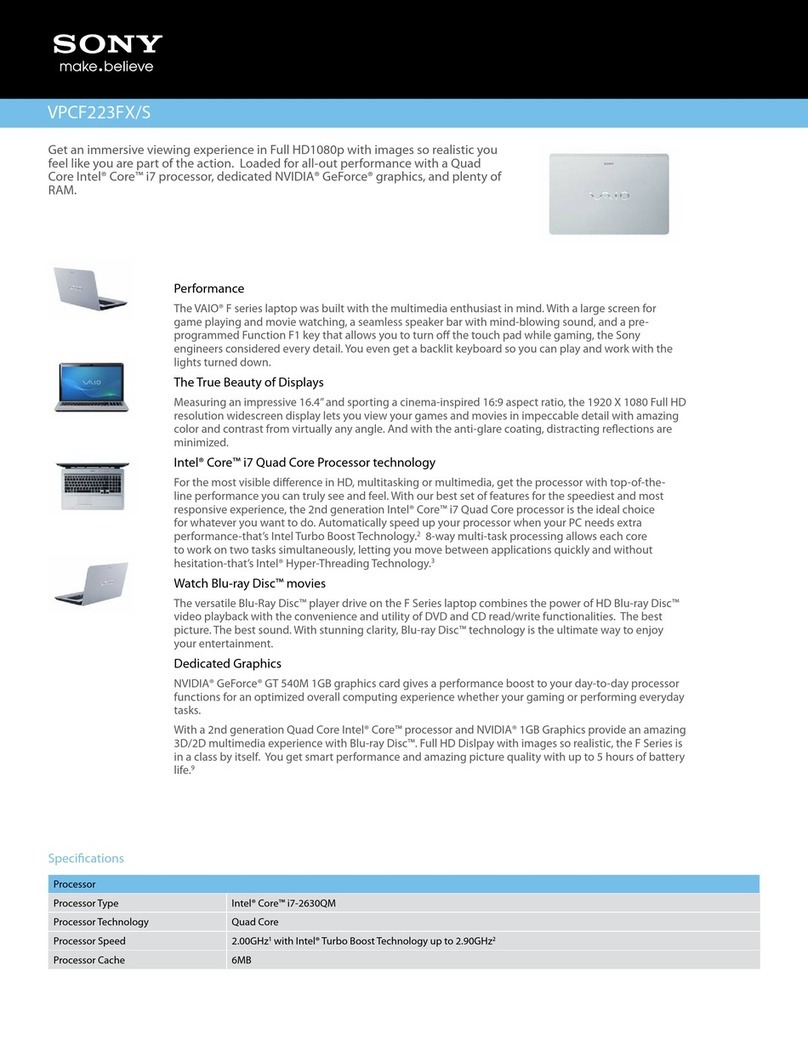 Sony VAIO VPCF223FXS User manual