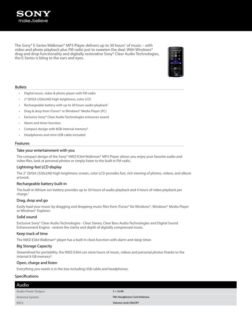 Sony NWZ-E364BLK User manual
