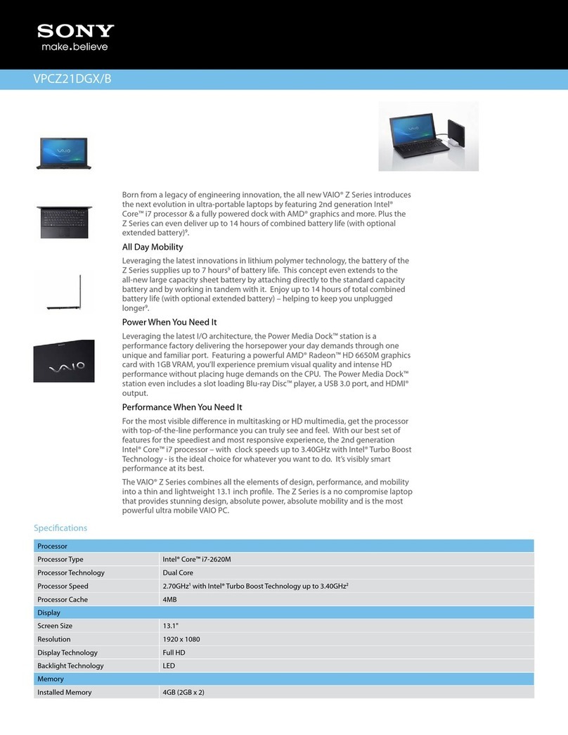 Sony VAIO VPCZ21DGX/B User manual