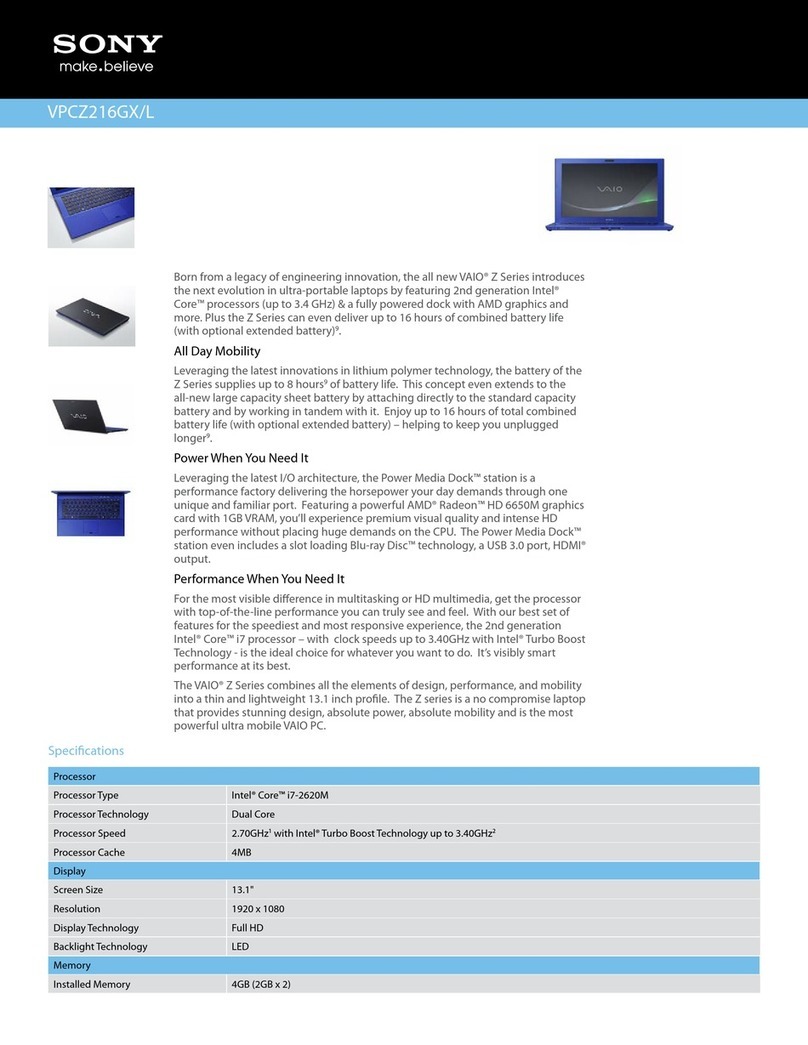 Sony VAIO VPCZ216GX/L User manual