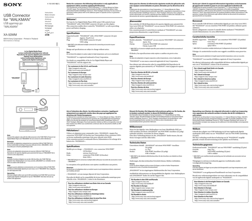 Sony XA-50WM User manual Sony XA-50WM User manual