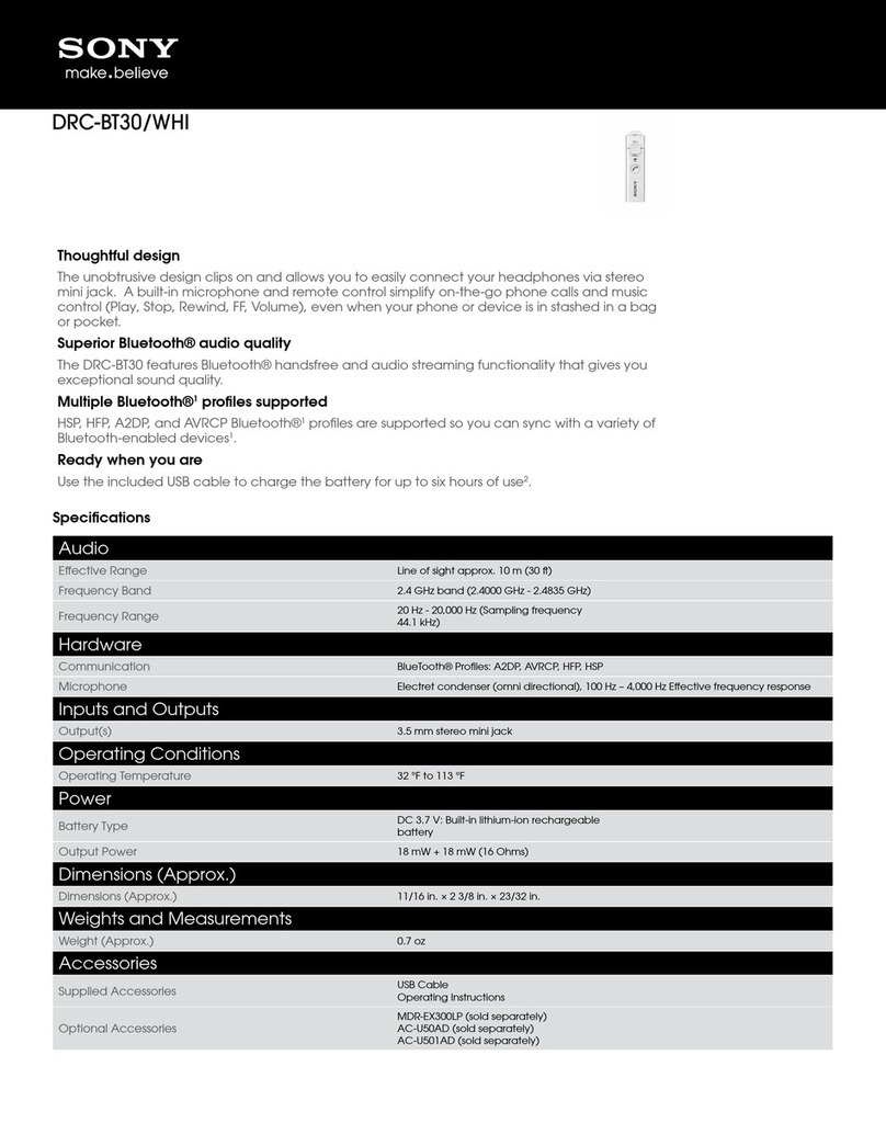 Sony DRC-BT30/WHI User manual