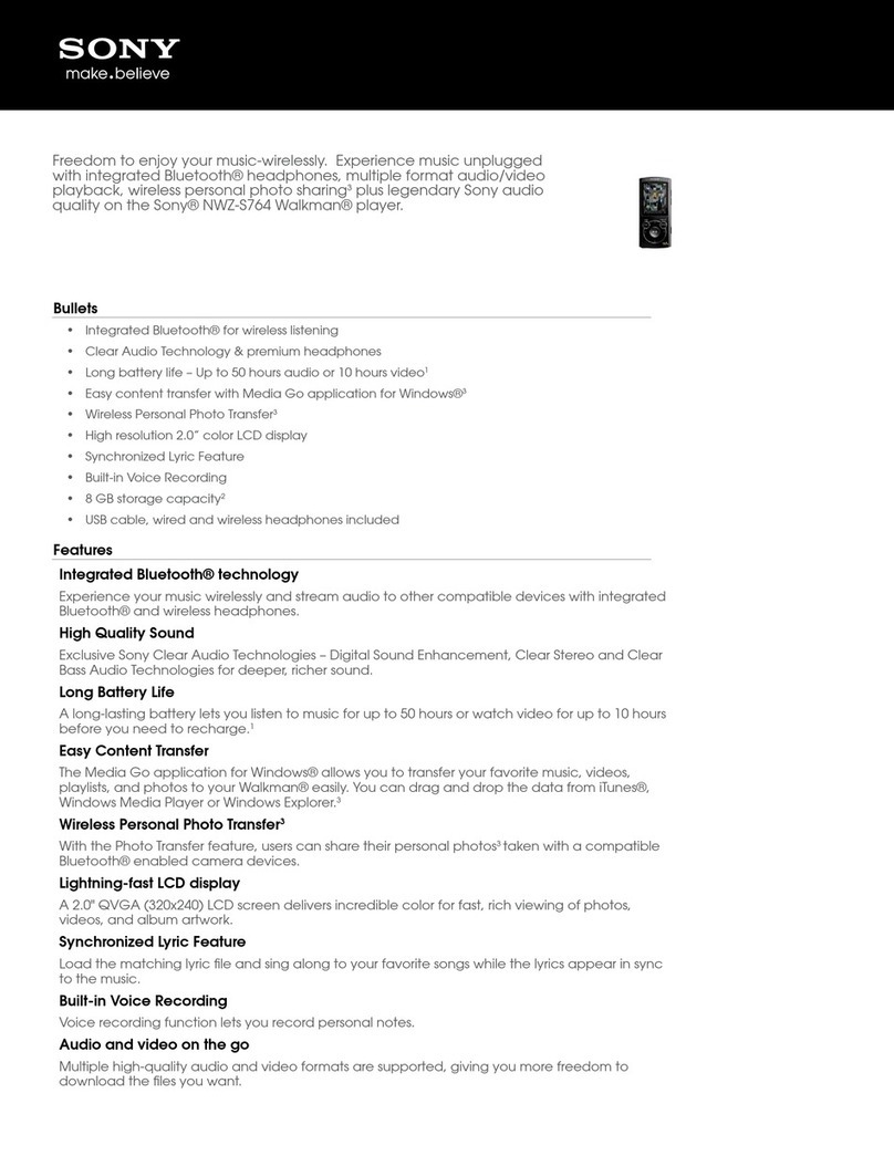 Sony Walkman NWZ-S764 User manual