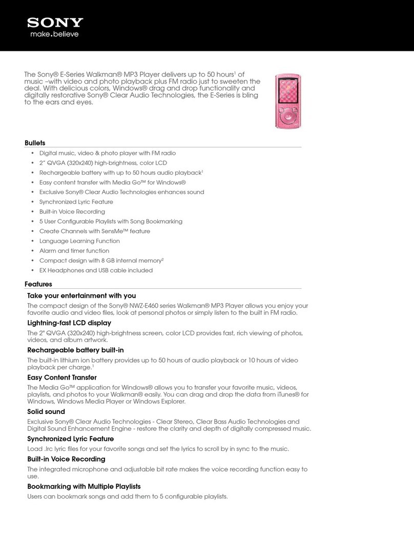 Sony NWZ-E464PNK User manual