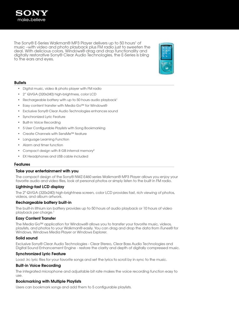 Sony NWZ-E464BLUE User manual