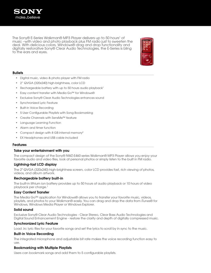 Sony NWZ-E464RED User manual