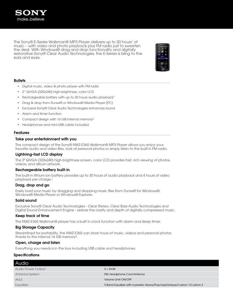 Sony NWZ-E365 User manual