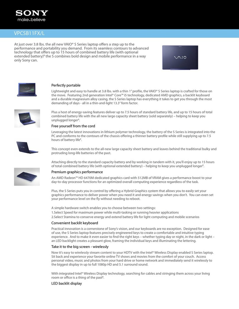Sony VAIO VPCSB11FX/L User manual