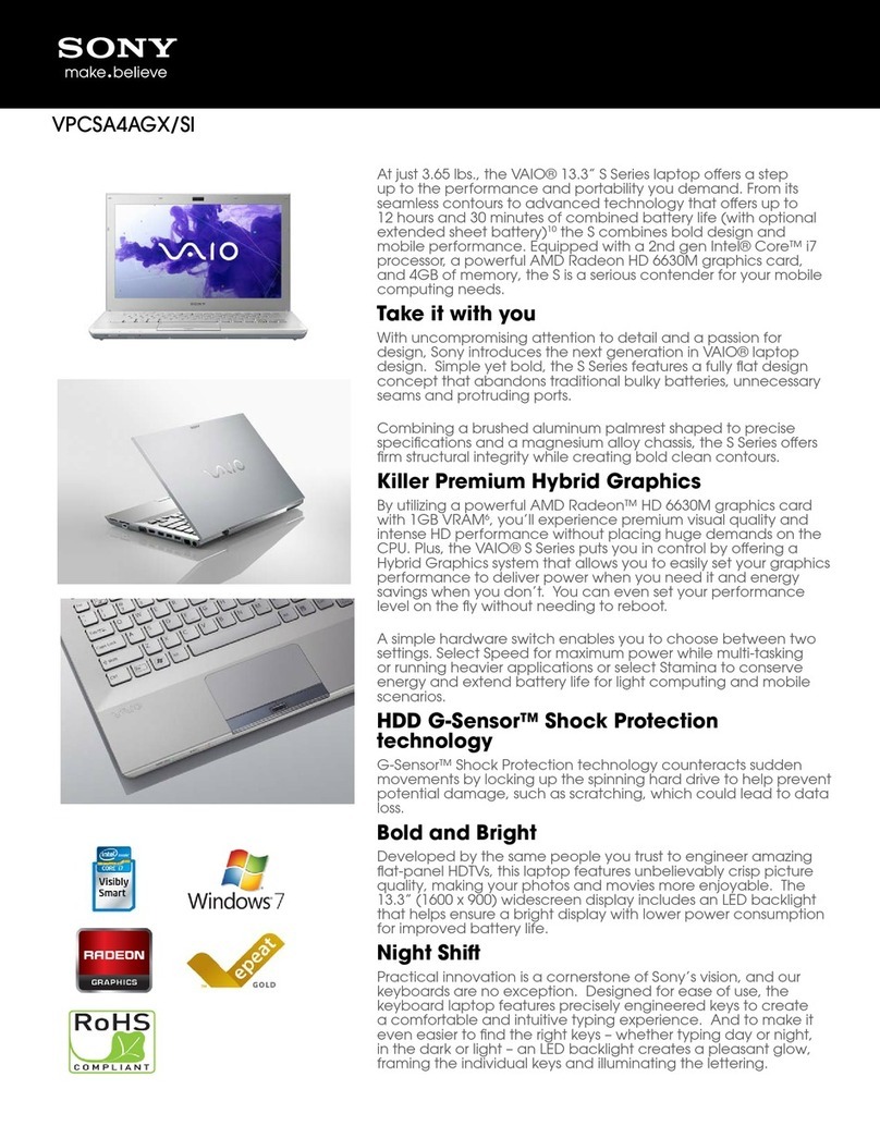 Sony VAIO VPCSA4AGX/SI User manual