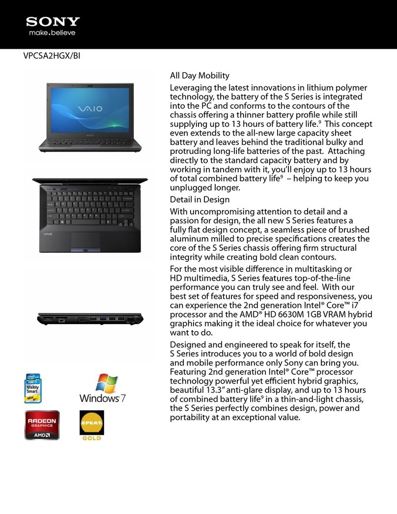 Sony VAIO VPCSA2HGXBI User manual