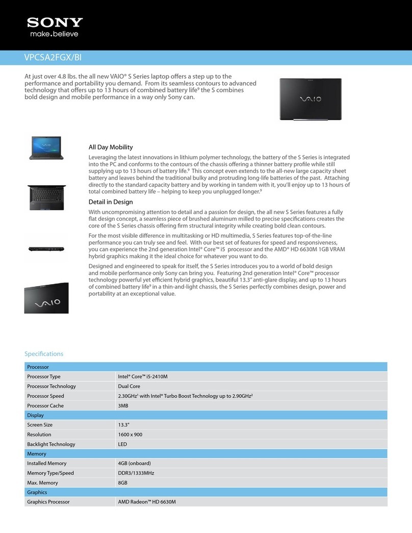 Sony VAIO VPCSA2FGXBI User manual