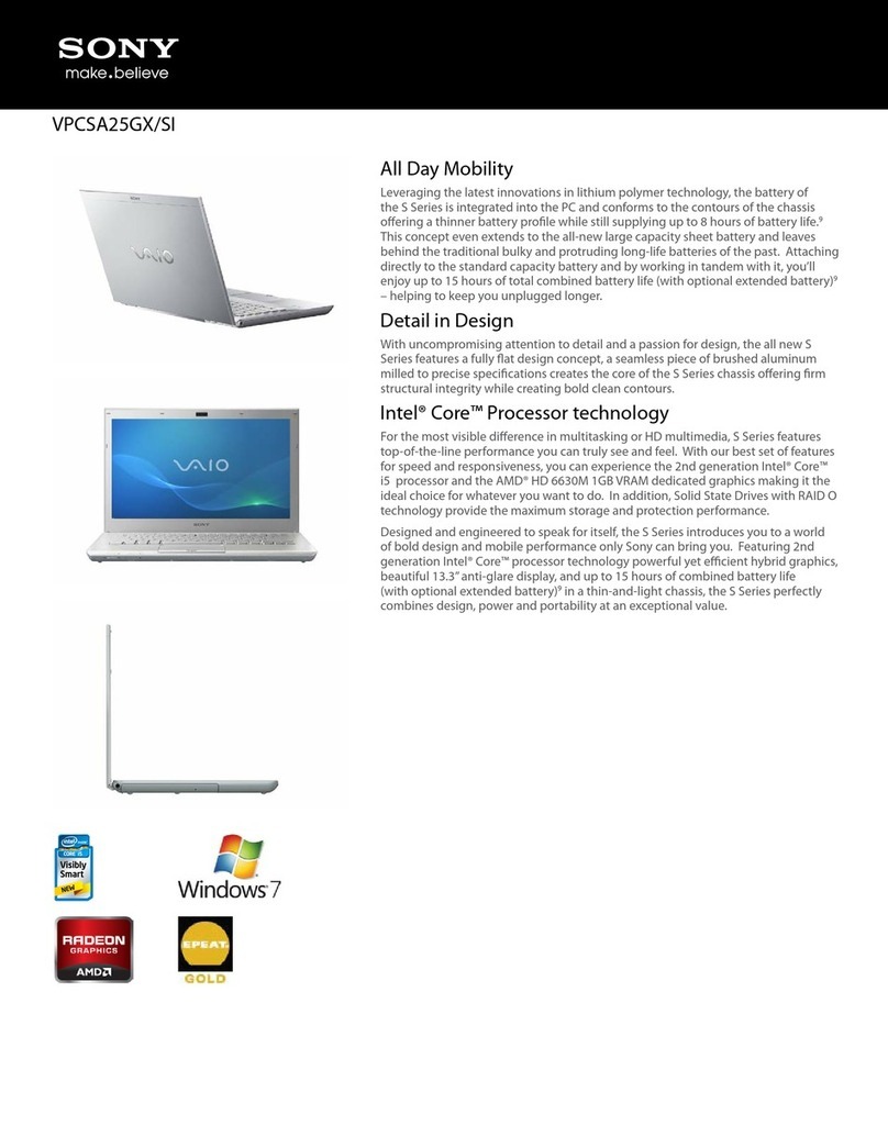 Sony VAIO VPCSA25GXSI User manual
