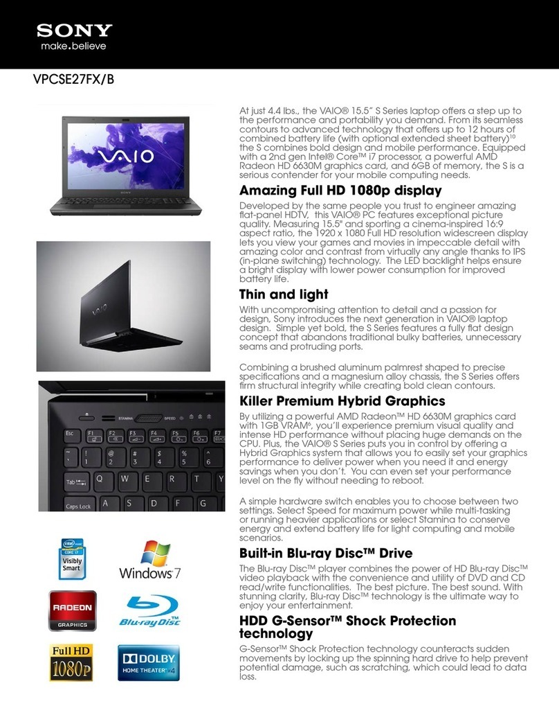 Sony VAIO VPCSE27FX/B User manual
