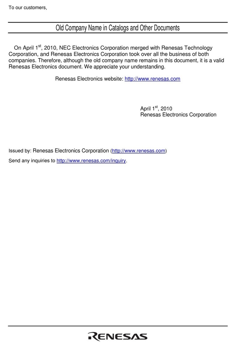 Renesas RJJ10J1643-0101 Reference manual Renesas RJJ10J1643-0101 Reference manual