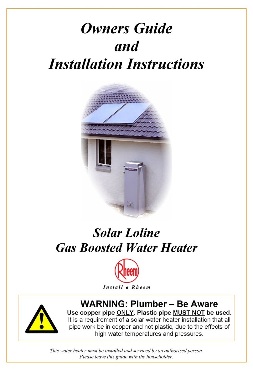 Rheem Water Heater User manual Rheem Water Heater User manual