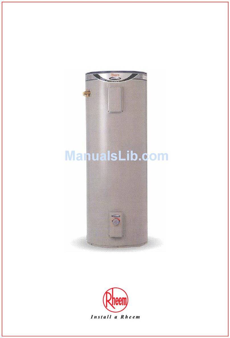 Rheem Gas Domestic Indoor Water Heater Instruction Manual
