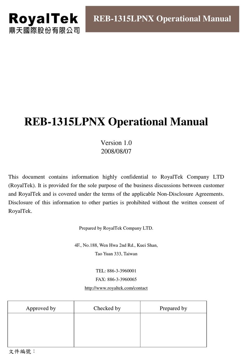 RoyalTek REB-1315LPNX User manual