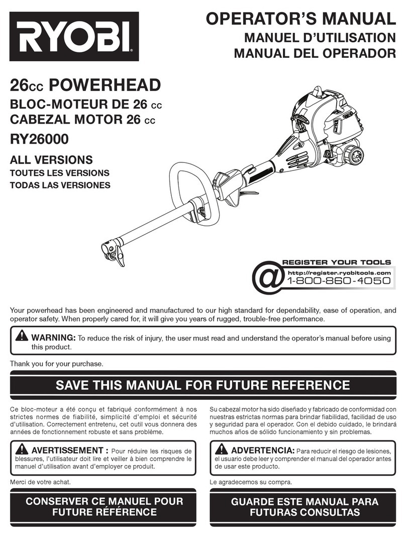 Ryobi RY26000 Operator's manual