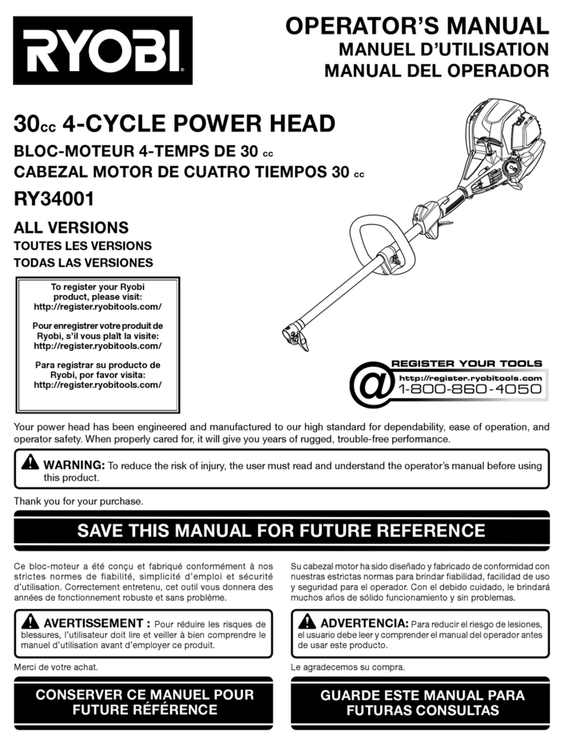 Ryobi RY34001 Operator's manual