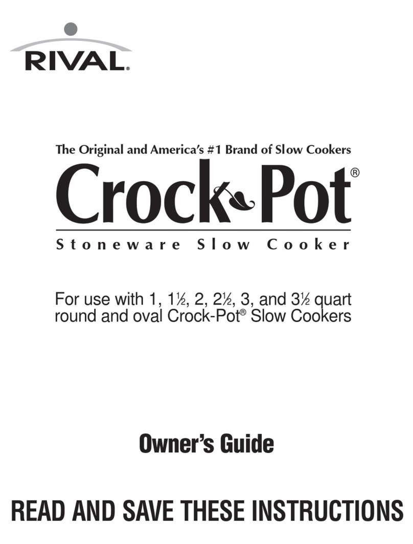Rival Slow Cookers User manual