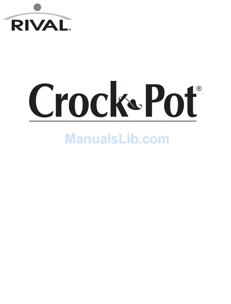 Rival Crock Pot Stoneware Slow Cooker User manual