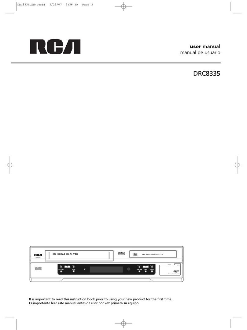 RCA DRC8335 - DVD Recorder & VCR Combo user manual