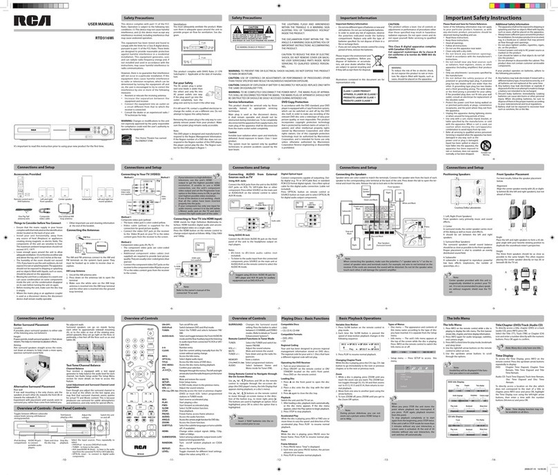 RCA RTD316Wi User manual