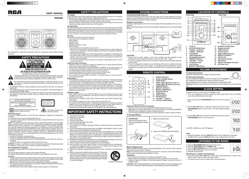 RCA RS2696i User manual