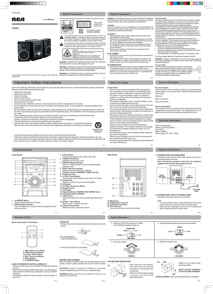 RCA RS2693 User manual RCA RS2693 User manual