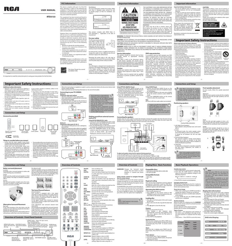 RCA 1RTD3133 User manual