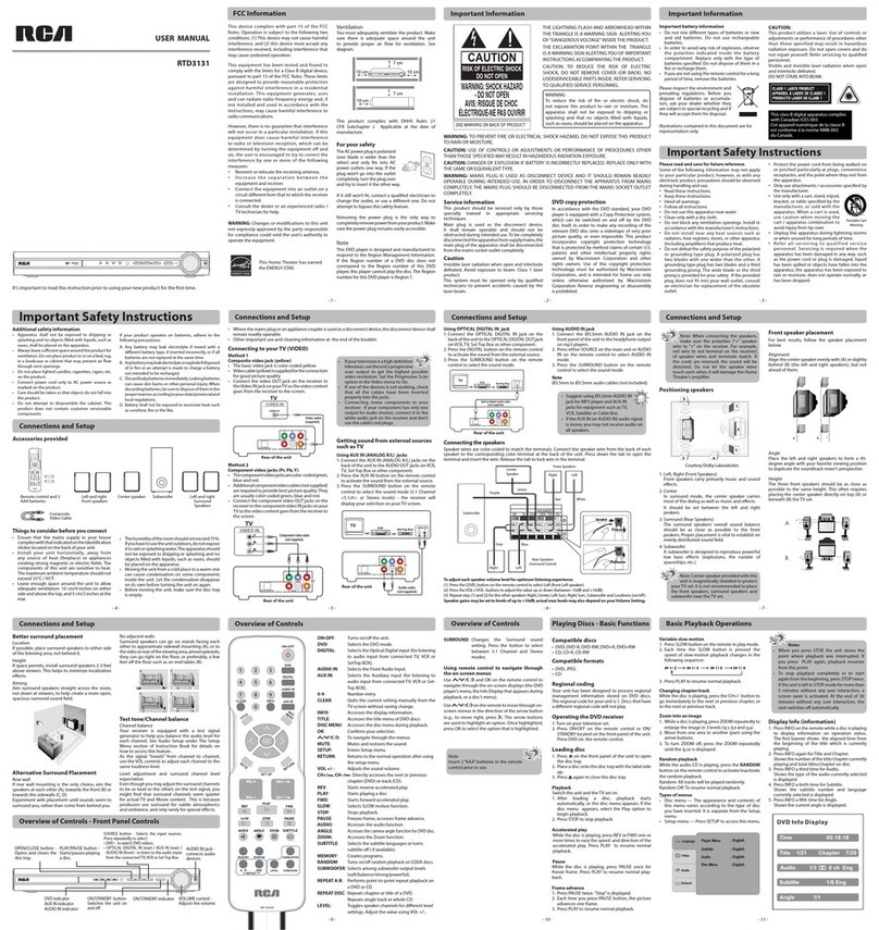 RCA RTD3131 User manual