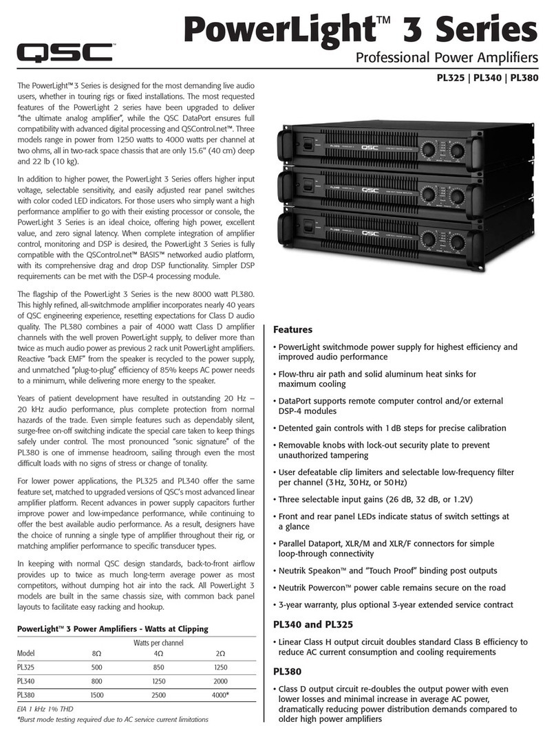 QSC POWERLIGHT PL340 Specifications