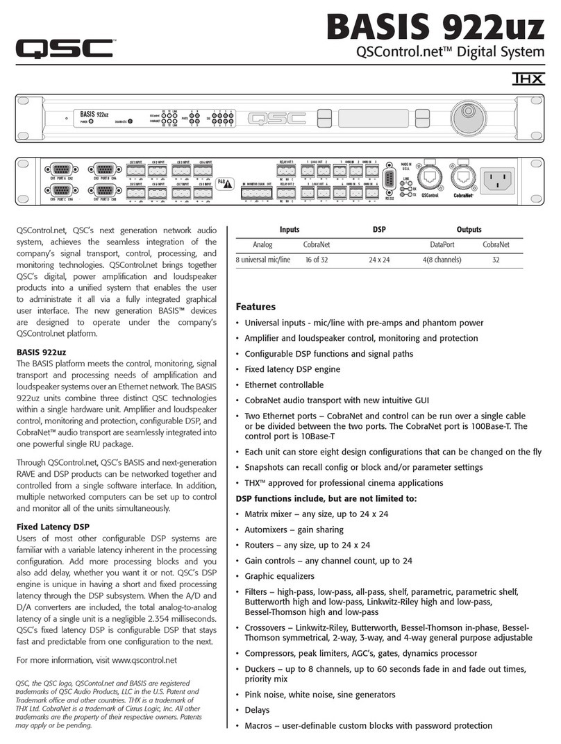 QSC BASIS 922uz User manual