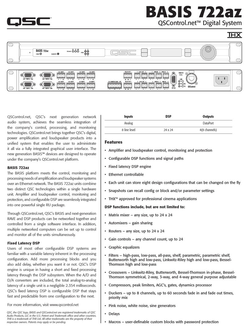 QSC BASIS 722az User manual