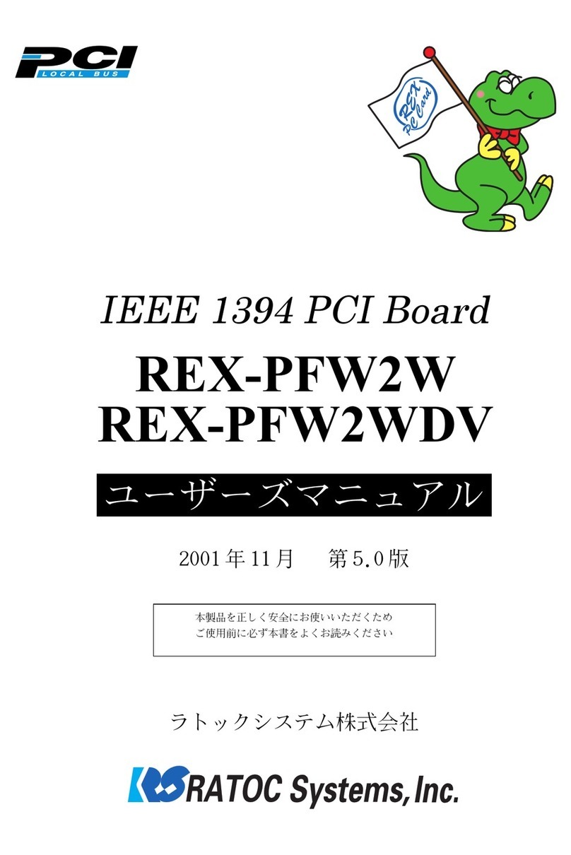 Ratoc Systems IEEE 1394 PCI Board REX-PFW2WDV User manual Ratoc Systems IEEE 1394 PCI Board REX-PFW2WDV User manual
