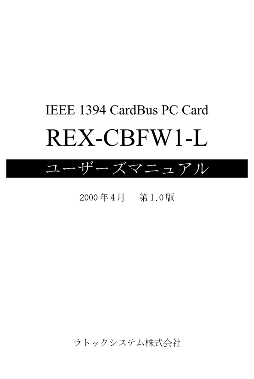 Ratoc Systems IEEE 1394 CardBus PC Card REX-CBFW1-L product manual