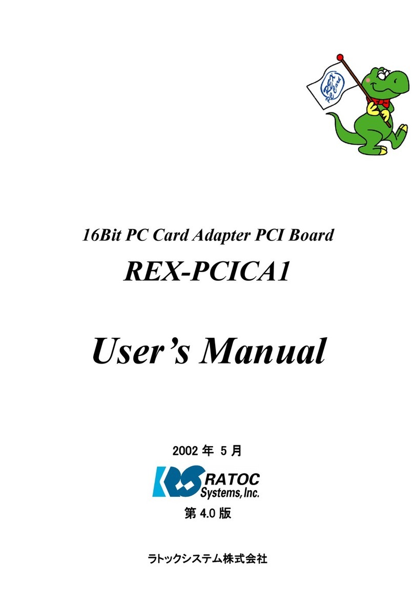 Ratoc Systems 16Bit PC Card Adapter PCI Board REX-PCICA1 User manual Ratoc Systems 16Bit PC Card Adapter PCI Board REX-PCICA1 User manual